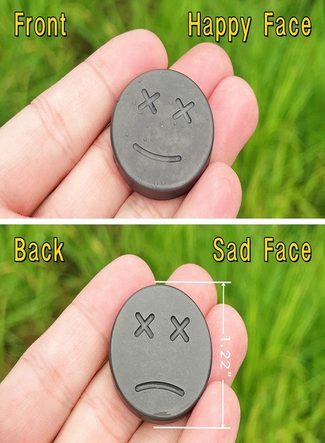 LXQQFUN EDC Titanium Emoticon Decision Maker Divination Coins, Contact Coins Skill Toys, Solid Double-Sided Happy/Sad Face Lucky Coins Worry Stone - Image 2